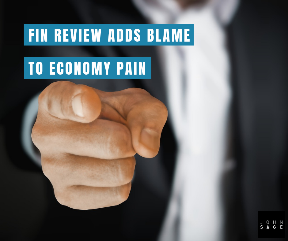 John Sage Financial Review blame